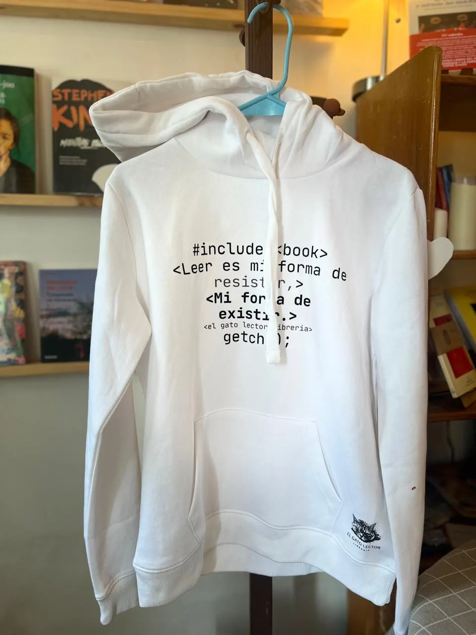 Sudadera Mujer y Hombre Dibujo Librería el Gato Lector - Imagen 2
