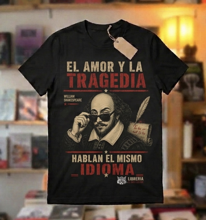 Playera Shakespeare Literaria del Gato Lector
