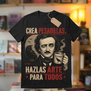 Playera Poe Literaria del Gato Lector